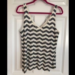 J. Crew Medium Sequin Chevron Tank